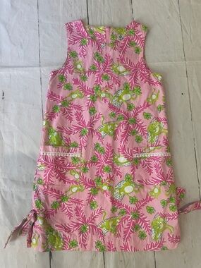 Lilly Pulitzer Pink & Green Tropical Print Girls Dress size 10